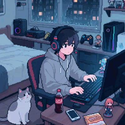 3D illustration of a developer working at a desk